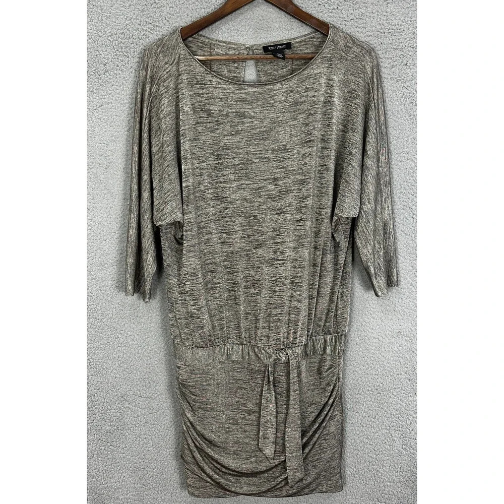White‎ House Black Market Dress Womens Small Gray Slouchy Drop Waist Cutout Back